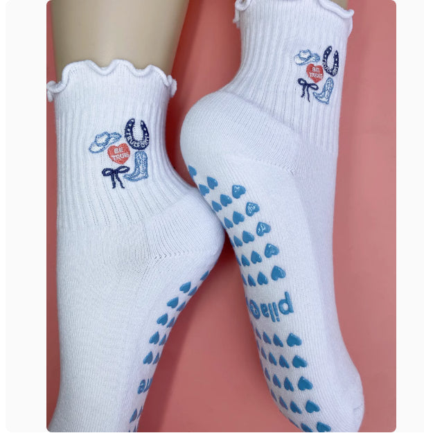 Non-Slip Cotton Grip Socks – Unisex Indoor Safety Socks for Seniors