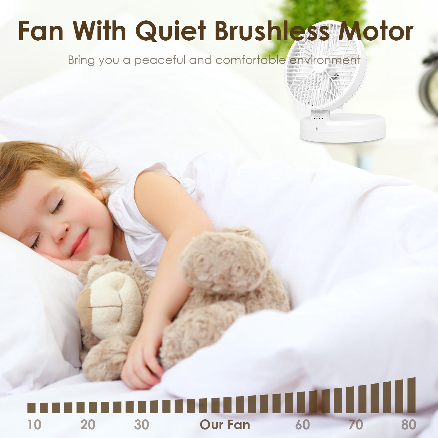 Quiet Table Fan 90 Degree Foldable Desk Fan With 4 Wind Speeds Type-C Rechargeable Wall-Mounted Fan Portable Desktop Fan For Home Bedroom Kitchen Office Outdoor Travel