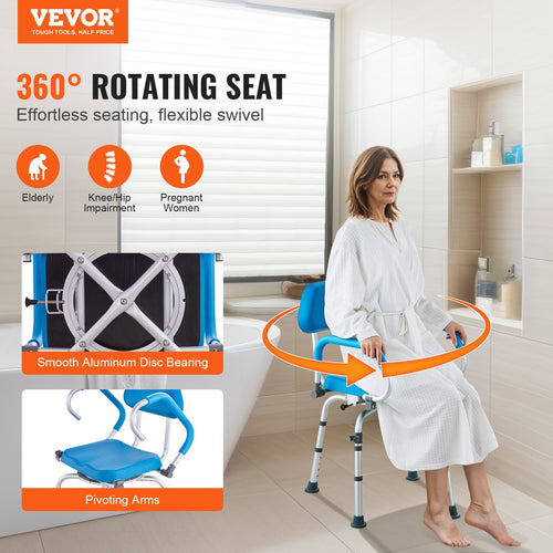 360° Swivel Shower Chair – Rotating Comfort & Safety for Seniors
